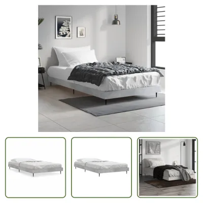 Produktbild von The Living Store Bettgestell Betongrau 90x200 cm Holzwerkstoff