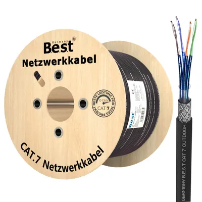 Produktbild von Cat 7 Verlegekabel B.E.S.T. Germany Erdkabel Netzwerkkabel Datenkabel aussenkabel UV Außen 500m