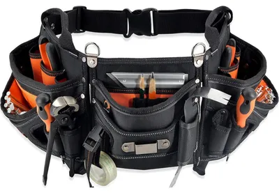 Immagine prodotto di Cintura porta-attrezzi per carpentieri con 18 tasche, borsa per attrezzi da costruzione e impianti