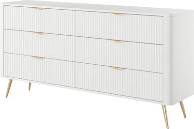 Obrázok produktu pre FURNLUX Komoda Lante Biela a zlatá 163 cm / Hlavná farba: Biela / Rozmery: 163 x 81 x 38 cm