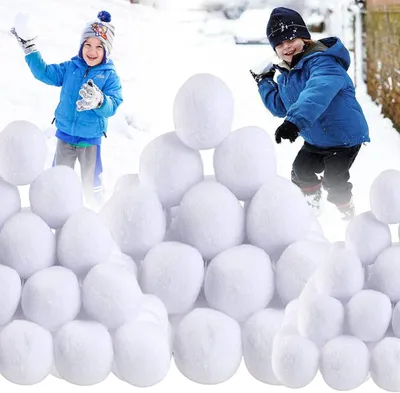 Productafbeelding van 40P 5cm/7cm/8cm witte pluche realistische kunstmatige - Kerstdecoraties nep sneeuwbal voor kinderen indoor - Kerstbomen