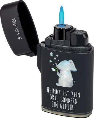 Produktbild von Mr. & Mrs. Panda Feuerzeug Elefant Seifenblasen - Schwarz - Geschenk, Liebesspruch, zigarettenanzünder, Elefanten, Zünder, Liebe, anzünder, Rüsseltier, sturmfeuerzeug