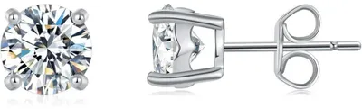 Obrázek produktu pro Náušnice do piercingu, stříbro 925, pozlacené 18karátovým zlatem, s moissanitem 4 mm