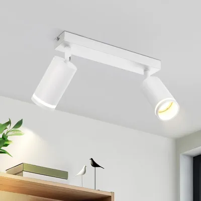 Immagine prodotto di ZMH LED bianco faretto da soffitto 2 fiamme GU10 orientabile faretto moderno da parete metallo corridoio soggiorno cucina camera da letto senza lampadina