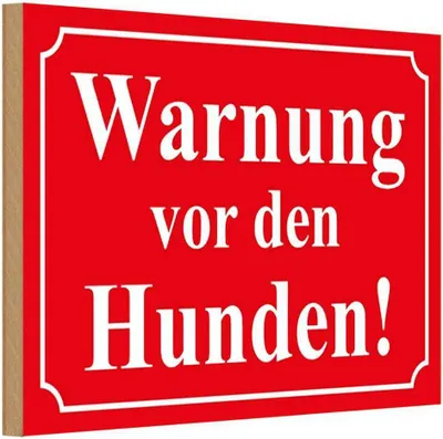 Produktbild von vianmo Holzschild 20x30 cm Warnung vor den Hunden rot Warnschild Hinweisschild