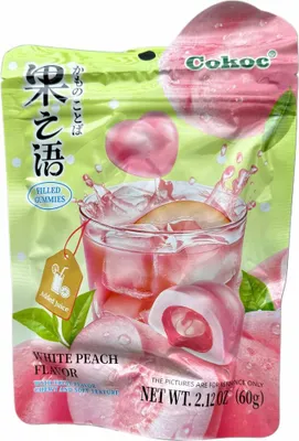 Produktbild von Cokoc White Peach Filled Gummies 60g
