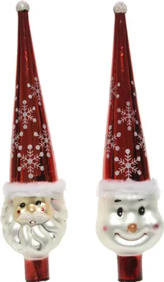 Produktbild von Kaemingk Weihnachtsbaumspitze rot weiß