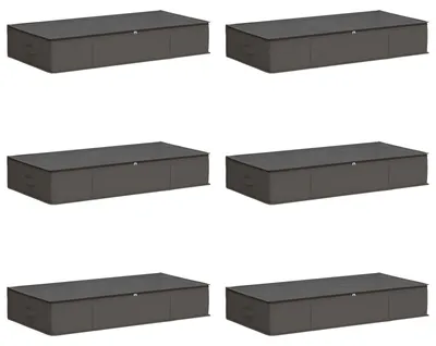 Immagine prodotto di vidaXL Contenitore con finestra trasparente sul coperchio, 6 pezzi, grigio