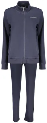 Image de Veste sweat-shirt bleue pour femme, avec fermeture éclair et détails sportifs