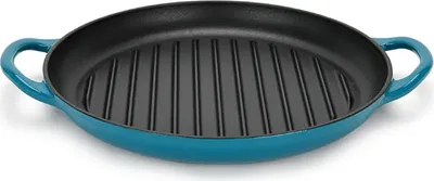 Image de Poêle à griller Fissman, en fonte émaillée, 30 x 4 cm, bleue