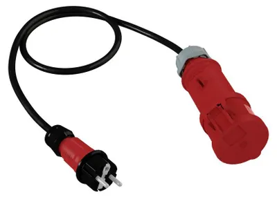 Imagen del producto de Adaptador de 1 metro, con conector universal de 230 V a enchufe de 230 V/16 A/5 polos (modelo 2773)