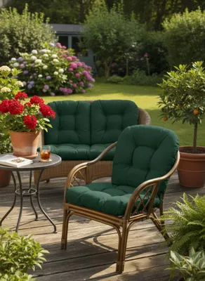 Produktbild von AMPO Polster Kissen für Rattansessel Bahamasessel Gartensesselauflage Korbsessel