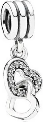 Produktbild von Pandora 791242CZ Charm-Anhänger Verschlungene Herzen Silber