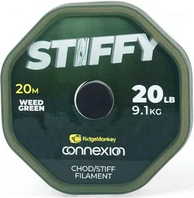 Produktbild von RidgeMonkey Stiffy Chod/Stiff Filament - 20m Vorfachschnur, Tragkraft:20lbs/9.1kg
