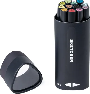 Produktbild von Molotow Twinmarker Sketcher brush+chisel Main Kit 2 12 Stück
