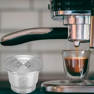 Obrázek produktu pro Opakovaně použitelný, znovu naplnitelný filtr na kávové kapsle z nerezové oceli, vhodný pro