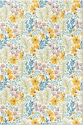 Imagen del producto de Alfombra de vinilo con estampado floral de prado – 80x120 cm – Alfombra para interiores – Ideal para pasillos – Fácil de limpiar – Diseño moderno