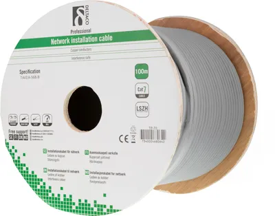 Immagine prodotto di DELTACO S / FTP cavo di installazione Cat7, LSZH, 100 m, grigio