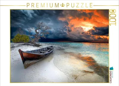 Produktbild von CALVENDO Puzzle Boot am Wasser | 1000 Teile Lege-Größe 64x48cm Foto-Puzzle für glückliche Stunden