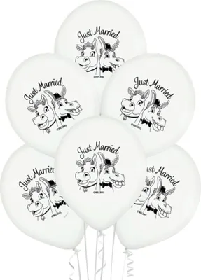 Produktbild von Luftballon Ø30cm "Just Married" | 6 Stk.