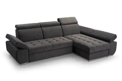 Produktbild von BEAUTYSOFA Ecksofa mit Schlaffunktion BIANCA, Ottomane Rechts, L-Form, Farbe: Graphit (Vogue16)