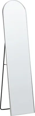 Produktbild von BELIANI Stehspiegel Silber mit dekorativem Rahmen 36 x 150 cm Oval Industriestil Ganzkörper für Ecke Schlafzimmer Garderobe Bad Wohnzimmer