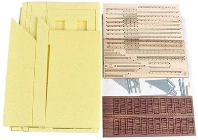 Imagen del producto de Modelo de casa 1/35: Ruinas - Kit de modelismo - Puzzle 3D en miniatura - Ferrocarril - Diorama - Estructura de madera - Modelismo