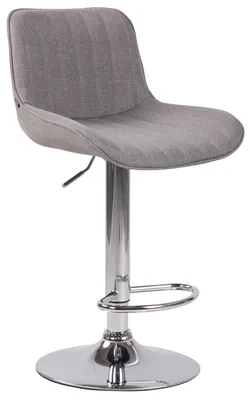 Produktbild von CLP Barhocker Lentini Stoff drehbar mit Höhenverstellung grau Gestell Farbe chrom