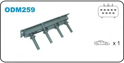 Produktbild von JANMOR ODM259 Zündspule für OPEL Astra G CC (T98) Zafira A (T98) Vectra C Limousine (Z02) Astra G Caravan (T98) Vectra C CC (Z02)