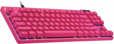Produktbild von Logitech G PRO X RAPID - Tastatur - TKL - Hintergrundbeleuchtung - USB - QWERTZ - Deutsch - Tastenschalter: Linear - pink