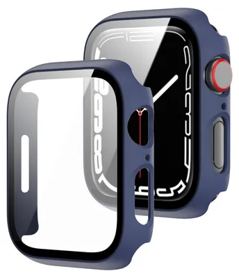 Obrázek produktu pro Pro Apple Watch Series 9 8 7 41mm 2 v 1 TPU silikonový kryt + tvrdé sklo Blue