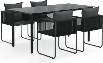 Produktbild von vidaXL 5-tlg. Garten-Essgruppe Schwarz