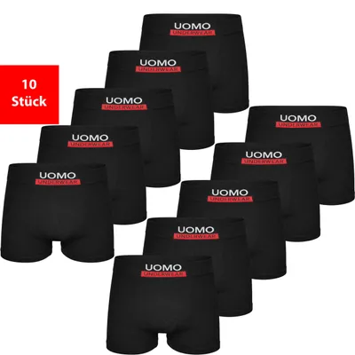 Produktbild von Retro Boxer Boxershorts Herren Mikrofaser 5er & 10er Pack Retroshorts Set - Schwarz XL/2XL 10er