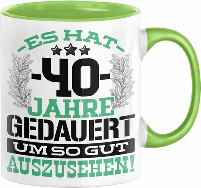 Produktbild von 40. Geburtstag Lustig Geschenk Männer Frauen Geschenkidee zum 40er Mann Frau Es Hat 40 Jahre Gedauert Um So Gut Auszusehen Mutter Vater (Grün)