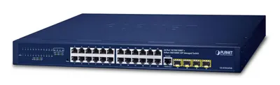 Zdjęcie produktu dla PLANET 24-portowy zarządzalny przełącznik gigabitowy warstwy 2 z 4x SFP LAN (GS-4210-24T4S)
