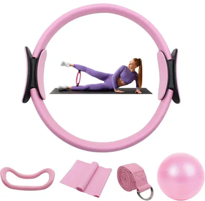 Produktbild von Pilates Ring, Fitnessring, Yoga Widerstandsring, Yoga Fitness Ring, Yoga Fitness Magic Circle, Bauch- & Beintrainer, mit Doppelgriff