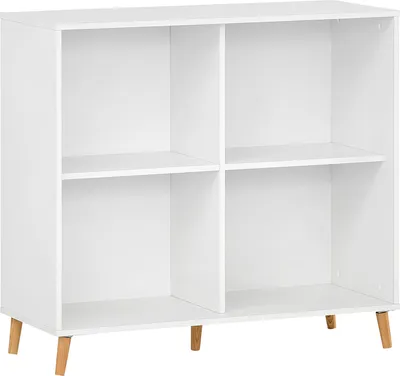 Produktbild von Büro Regal mit offenen Fächern SISAK-80 in weiß, B/H/T: ca. 100,1/92,6/41 cm