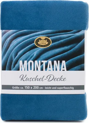 Produktbild von GÖZZE Wohndecke Montana 200x150cm Kuscheldecke 100% Polyester 300 g/m² marineblau