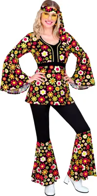 Produktbild von Crazy Flower Power Hippie Kostüm für Damen