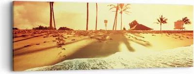 Produktbild von Bild auf Leinwand - Leinwandbild - Strand Meer Palme - 90x30cm - Wand Bild - Wanddeko - Wandbilder - Leinwanddruck - Bilder - Kunstdruck - Wanddekoration - Leinwand bilder - Wandkunst - AB90x30-3609