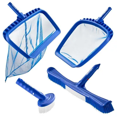 Obrázek produktu pro Sada pro čištění bazénů, 4v1, sada nástrojů, vyměnitelné hlavice kartáčů, růže