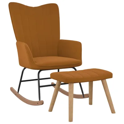 Obrázek produktu pro Houpací křeslo "Hattert" ze sametu v hnědé barvě. Rozměry (š/v/h) 61x98 cm