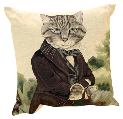 Produktbild von Kissen mit Katzenmotiv aus Gobelin 45x45 cm