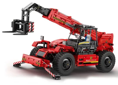 Immagine prodotto di Reobrix 22020 Carrello elevatore con braccio telescopico 2.260 pezzi RC-Control telecomandato Tecnica Mattoncini da costruzione Modello Mattoncini da costruzione