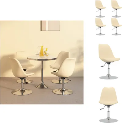 Produktbild von vidaXL Esszimmerstühle 4 Stk. Drehbar Creme Stoff -  Esszimmerstühle