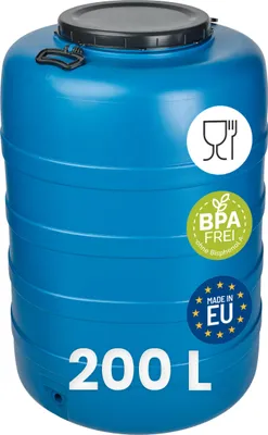 Produktbild von Garronda 200L Weithalsfass Fasssilage Gepäcktonne Gärfass Gärbehälter Futtertonne (Blau)