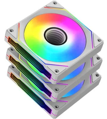 Image de Xigmatek Infinity G20A, lot de 3 ventilateurs pour boîtier PC de 120 mm, couleur blanche, avec éclairage ARGB PWM/5V, incluant un contrôleur