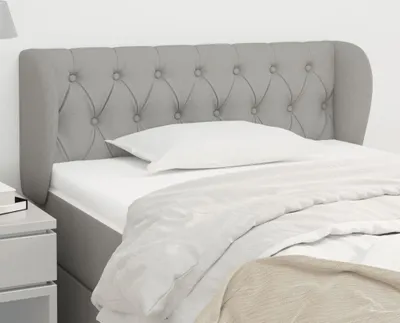 Productafbeelding van Living Store hoofdeinde met oren, lichtgrijs, 103x23x78/88 cm, stof