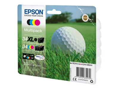 Produktbild von Epson 34 Multipack - 4er-Pack - Schwarz, Gelb, Cyan, Magenta - original - Tintenpatrone - für WorkForce Pro WF-3720, WF-3720DWF, WF-3725DWF