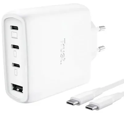Obrázek produktu pro TRUST GaN Nabíječka MAXO 65W, 3xUSB-C,1xUSB-A – Bílá